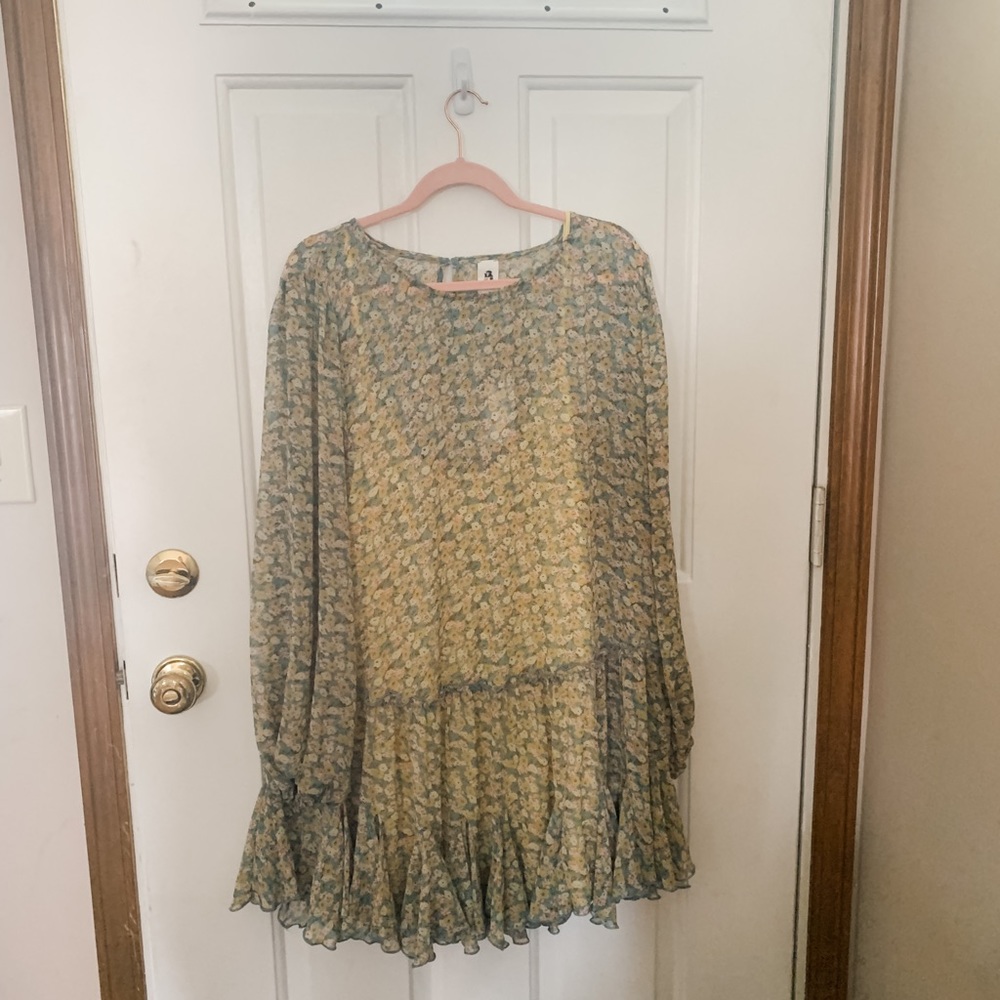 (2 piece) floral mesh dress